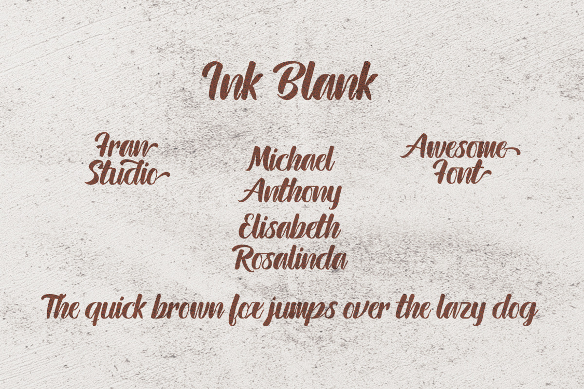 Ink blank brush font, a Script Font by Franstudio (Photo 5 of 7)