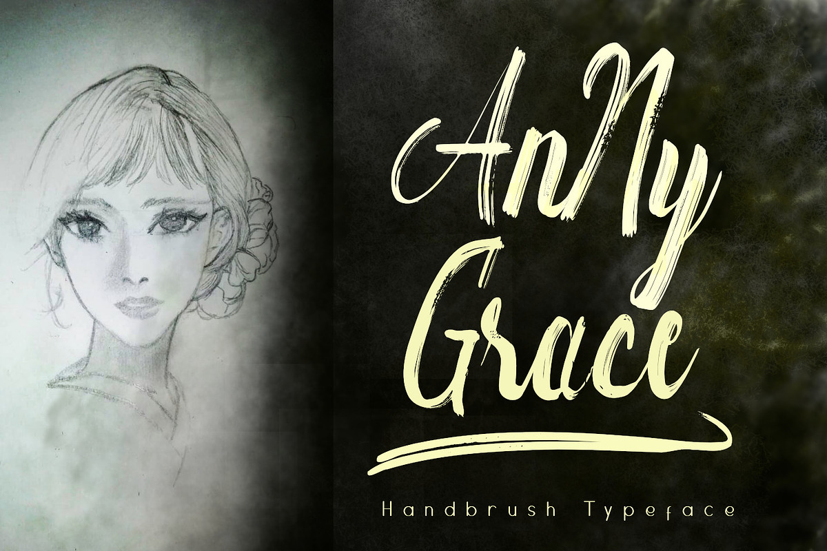 Anny Grace Hand brush Typeface, a Font by SSI.Scraps (Photo 1 of 14)