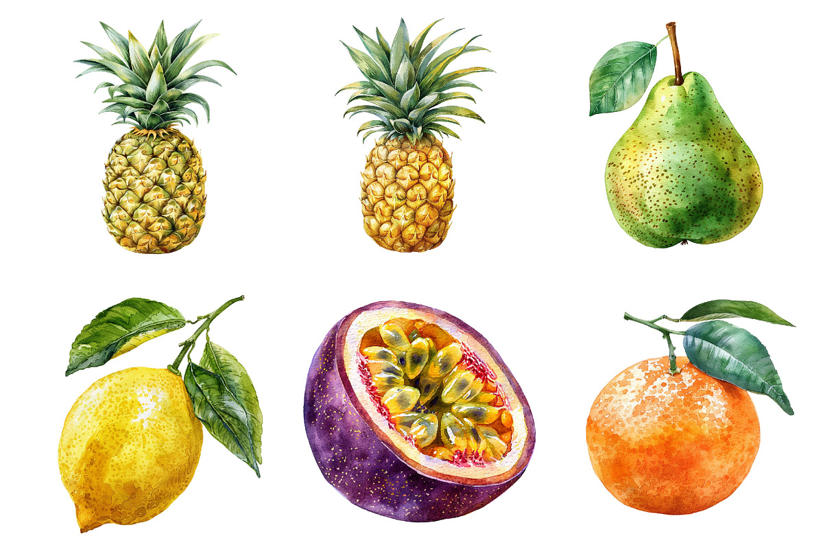 Watercolor Fruits Clipart, an Illustration by Design Market (Photo 3 of 5)