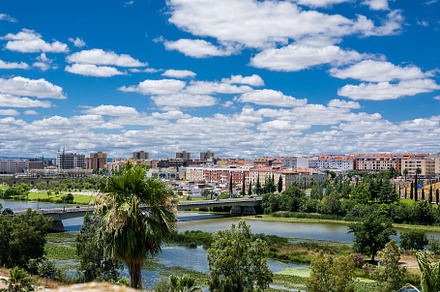 Panorama of Badajoz overlooking the Guardiana river, Extremadura, an Architecture Photo by Angelo D'Amico Photograph