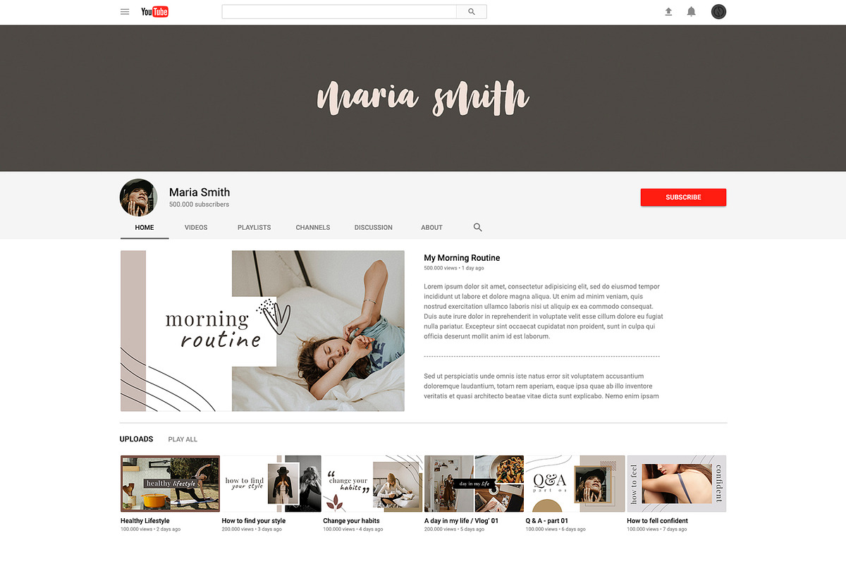 Lifestyle Youtube Thumbnails, a Social Media Template by Nonceni (Photo 4 of 8)