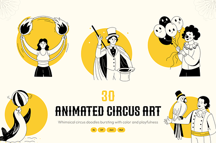 Animated Circus Drawing Art Set