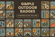 Simple Outdoor Badges, an Illustration by Firowerk (Thumbnail 1 of 7)