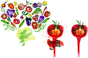 vegetarian set, a Food Illustration by art_mouse (Thumbnail 7 of 10)