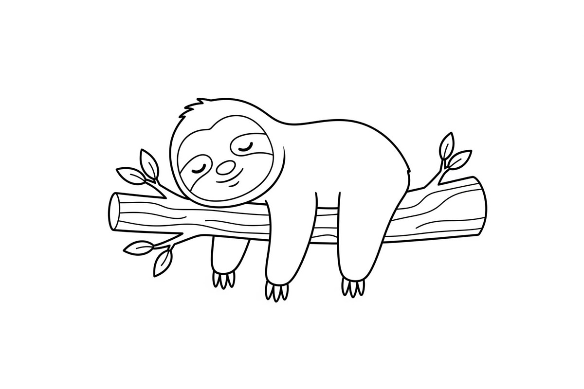 Cute Sloth Line Art Bundle, an Illustration by musafir_fashion (Photo 30 of 51)