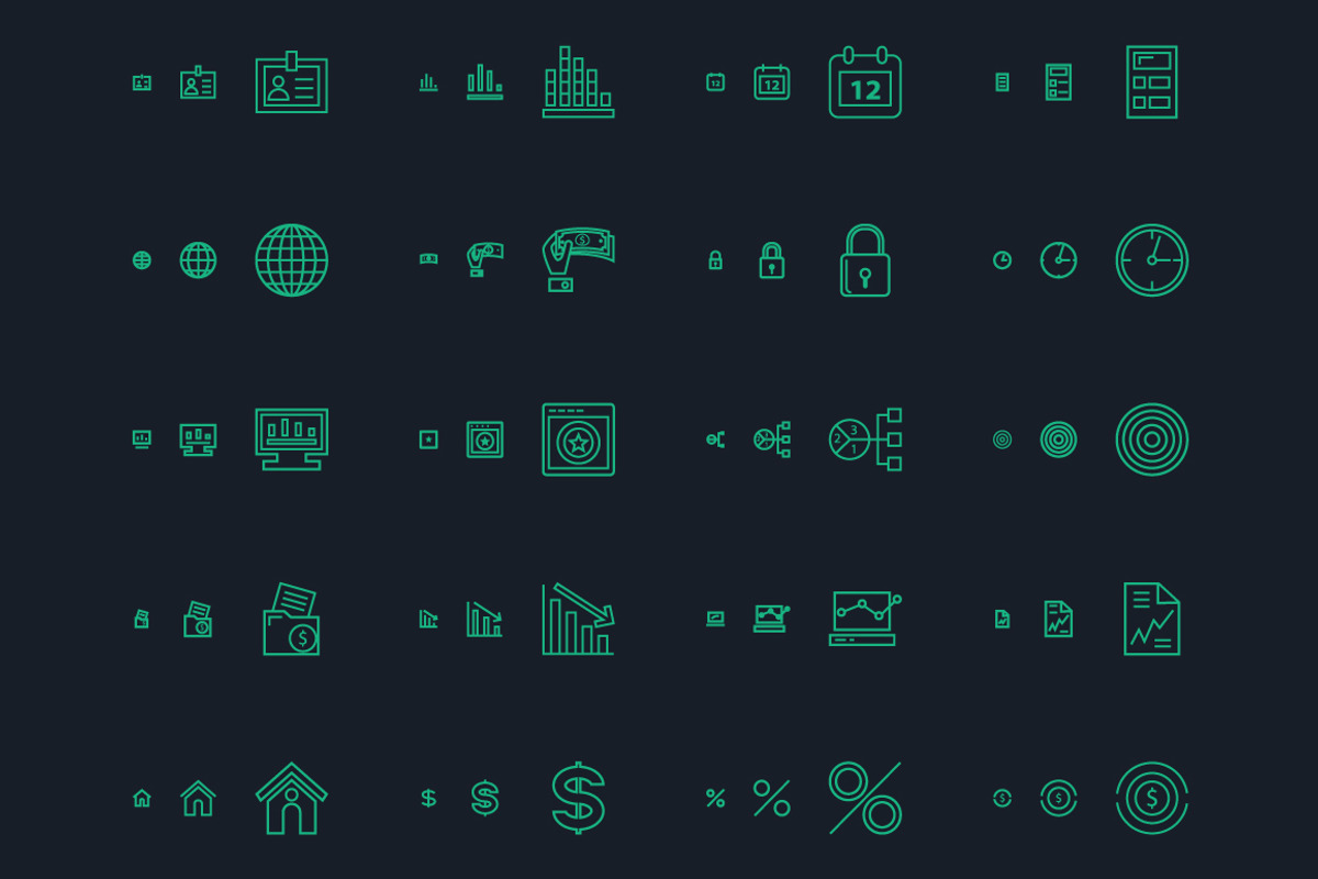 Responsive Financial Vector Icons preview 3