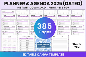 Planner & Agenda 2025 Dated Canva