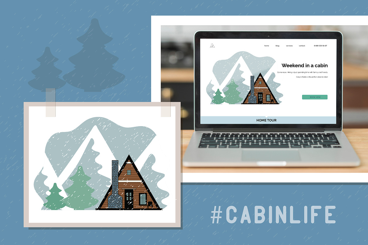 Cabin life. Set of illustrations, an Illustration by lokfrid (Photo 6 of 6)