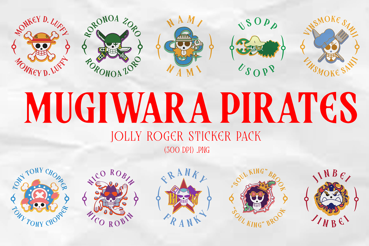 Mugiwara Pirates Label Stickers, an Object Illustration by Lurinzu Studios (Photo 1 of 4)