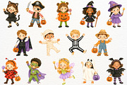 Halloween Party Nursery Kids Clipart, a Seasonal Illustration by SugarCloudStudioArt (Thumbnail 2 of 5)