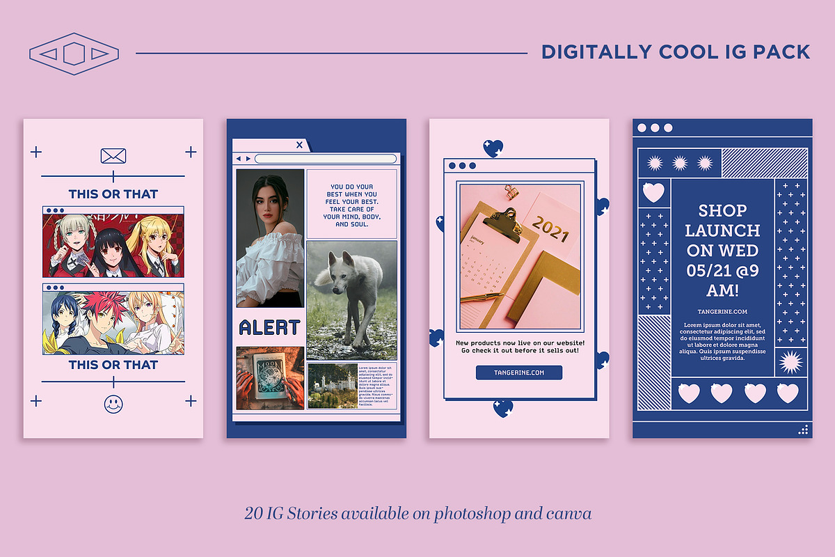 Digitally Cool IG Kit in PSD & CANVA, a Social Media Template by Tangerine Nation (Photo 6 of 13)