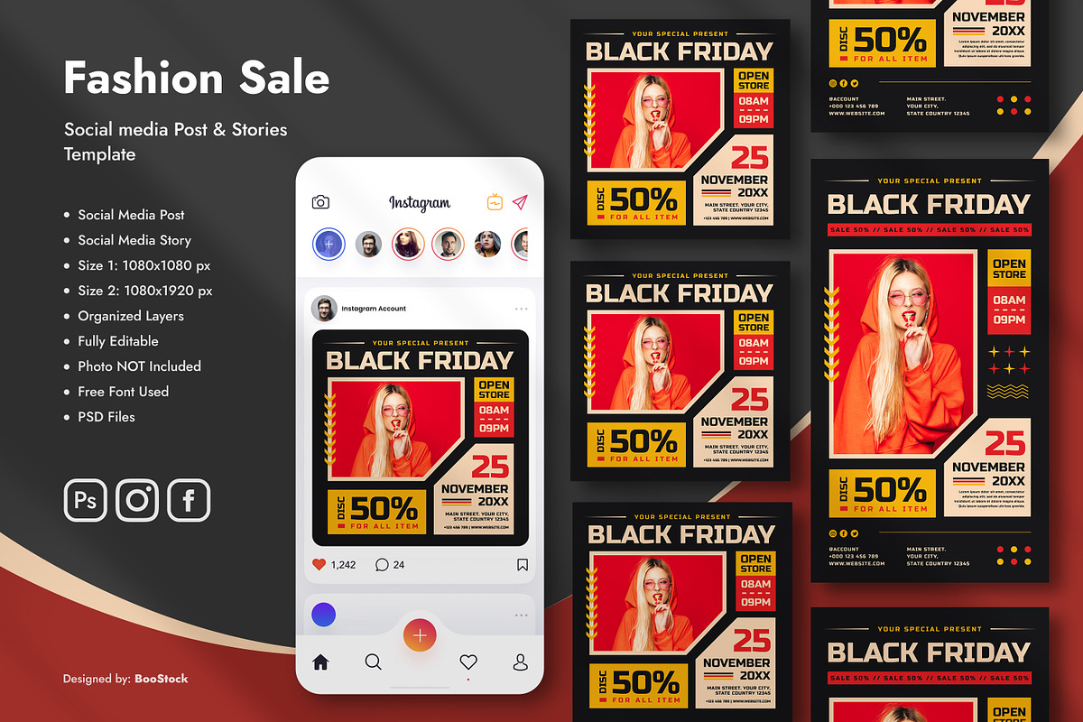 Black Friday Template, a Social Media Template by Boostock