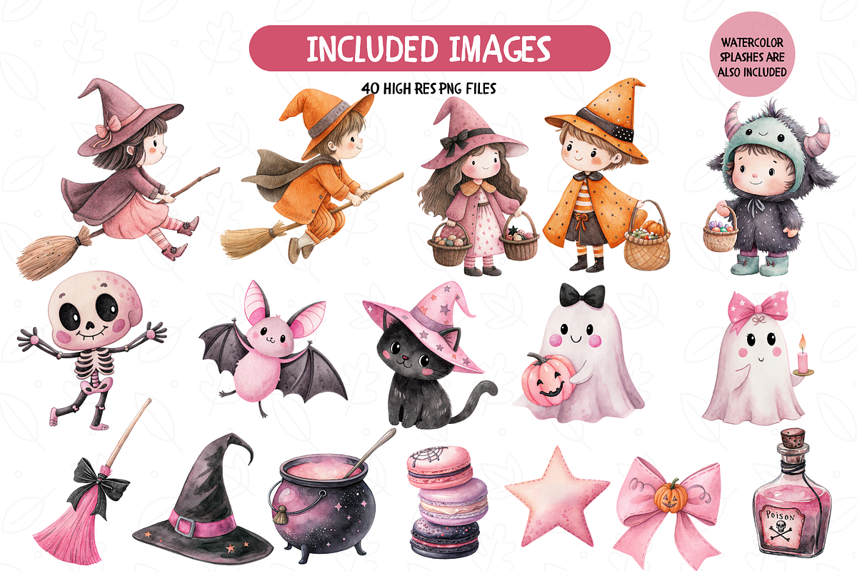 Pink Halloween Clipart, an Object Illustration by TatiMockup (Photo 2 of 4)