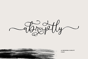 Abruptly - A Modern Script Font