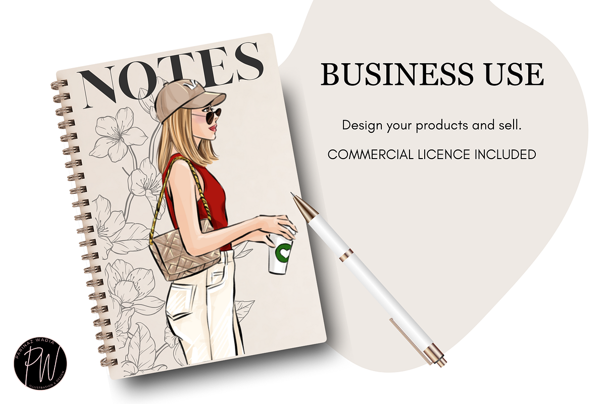 Fashion Girls 59 Clipart png, an Illustration by Parinaz Wadia Design (Photo 6 of 9)