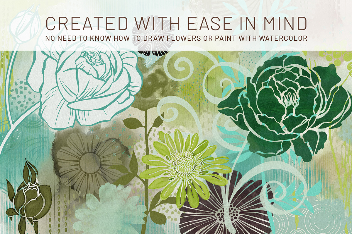Procreate Line Art Floral Brush Stamps