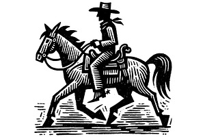 Cowboy Riding Horse