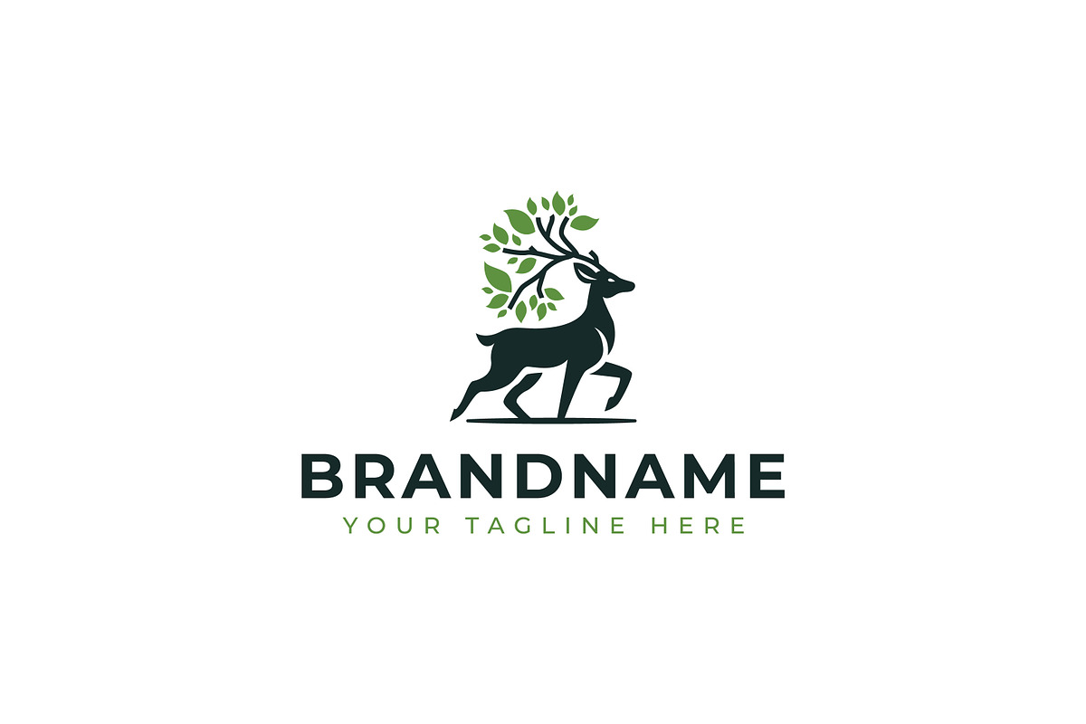 Deer Nature logo, a Branding & Logo Template by Pray Art Design Studio