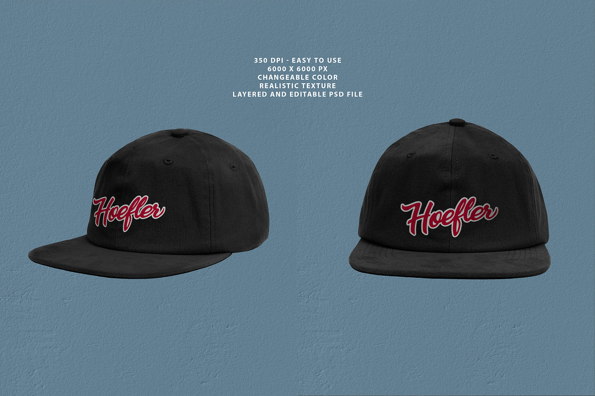 Realistic Snapback Hat Mockup, a Hat Mockup by Uncentrifuged Pressure (Photo 3 of 7)