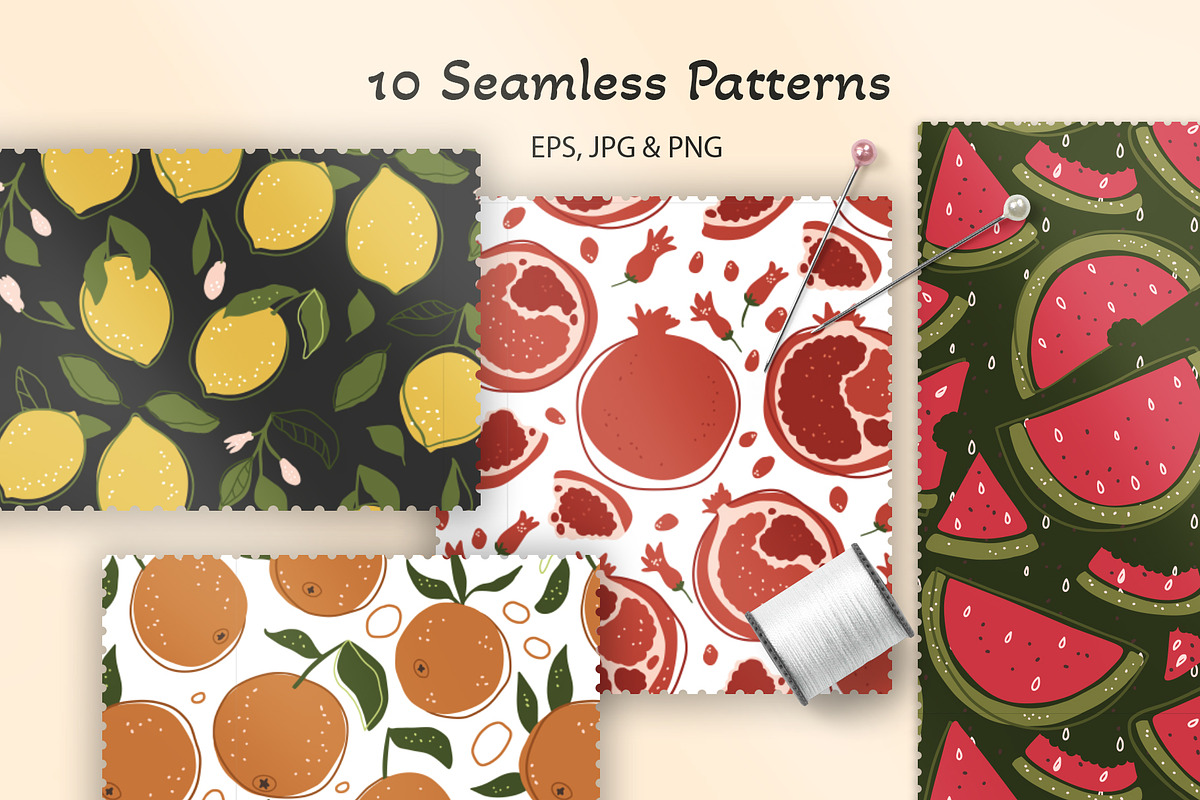 Summer fruits. Big graphic set., an Illustration by ClipArtRoom (Photo 5 of 8)