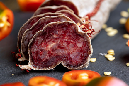 cooking snacks with salami, a Background Photo by MyPhotos
