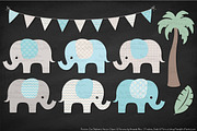 Soft Blue Elephant Clipart, an Illustration by Amanda Ilkov (Thumbnail 3 of 4)
