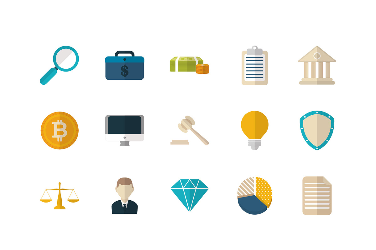 Flat Finance Icon Set