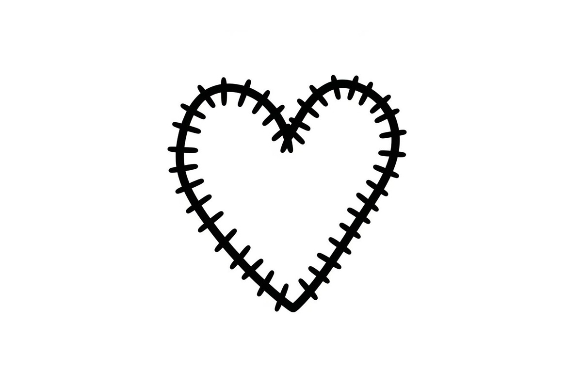 Stitched Heart Silhouette Vector Bun, an Illustration by Designs_River (Photo 13 of 41)