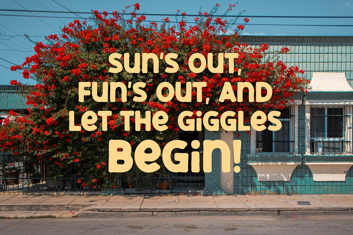 Cherry Chuckle - Chunky Hand Drawn, a Sans Serif Font by Imoodev (Photo 8 of 10)
