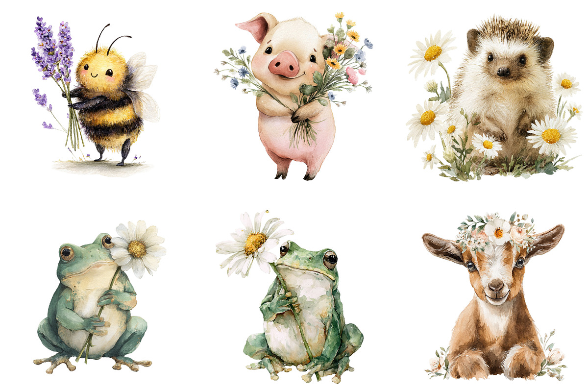Whimsical Spring Animal Clipart, an Illustration by DreamArtGraphic (Photo 3 of 4)