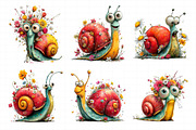 Whimsical Spring Snail Clipart, an Illustration by Daily.Designs (Thumbnail 6 of 8)