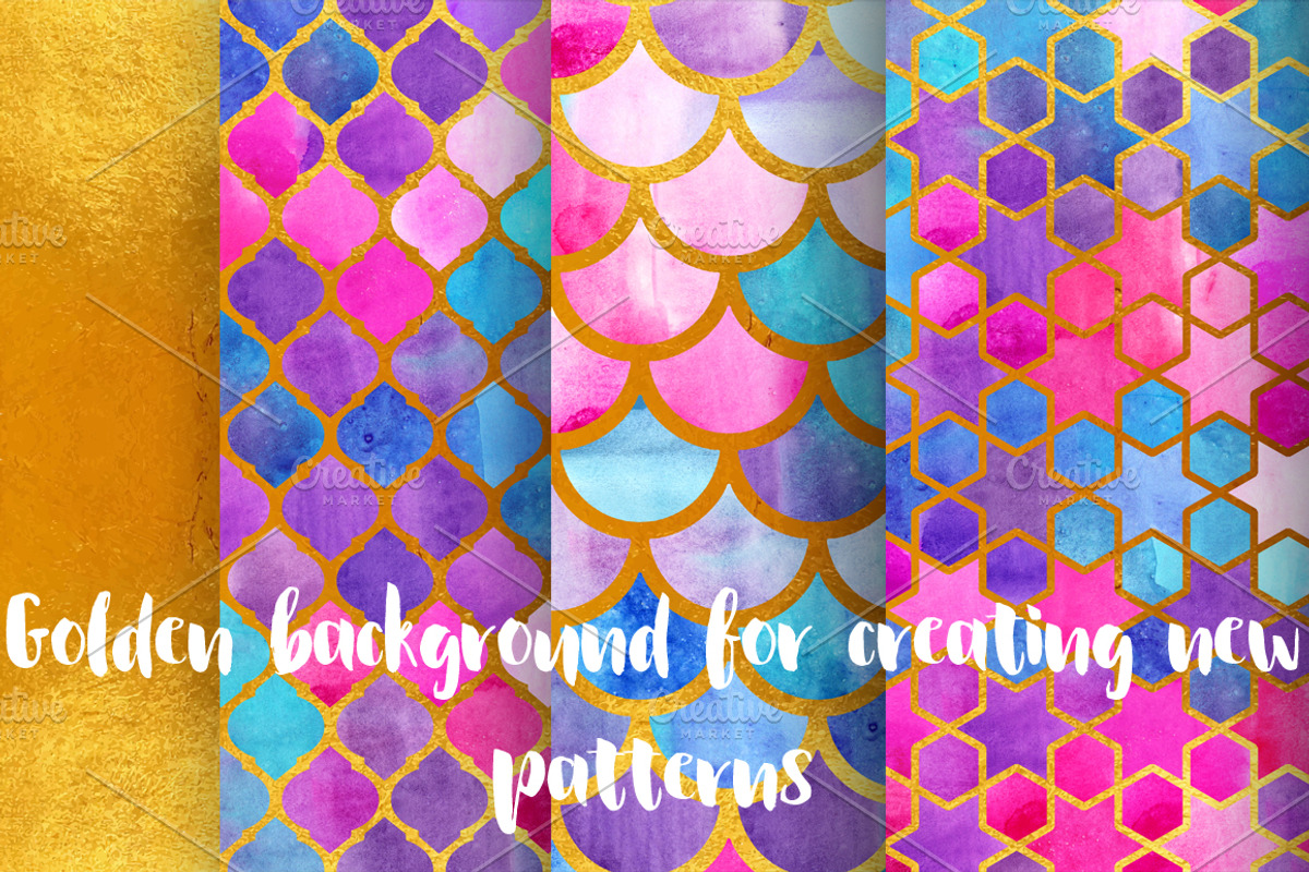 Watercolor Moroccan Patterns, a Pattern Graphic by Vavavka (Photo 2 of 8)