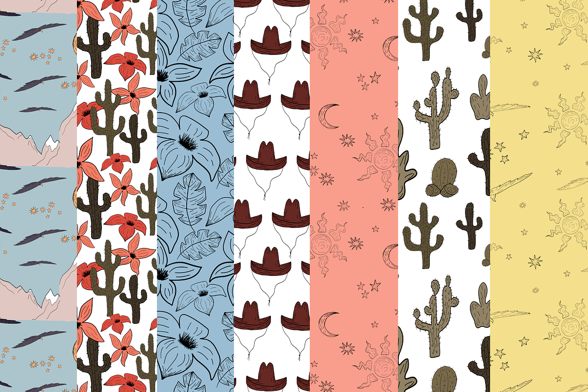 Arizona vibes seamless patterns, a Pattern Graphic by Daria Balaeva (Photo 2 of 9)