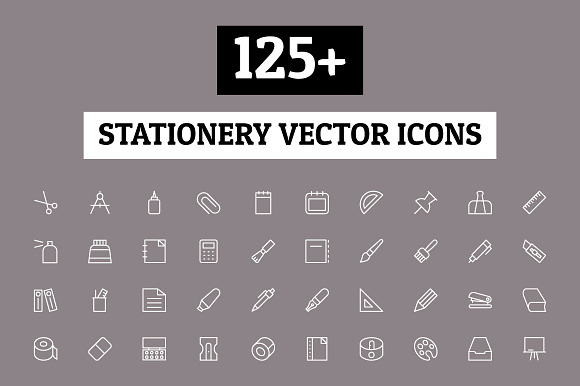 125+ Stationery Vector Icons preview 4