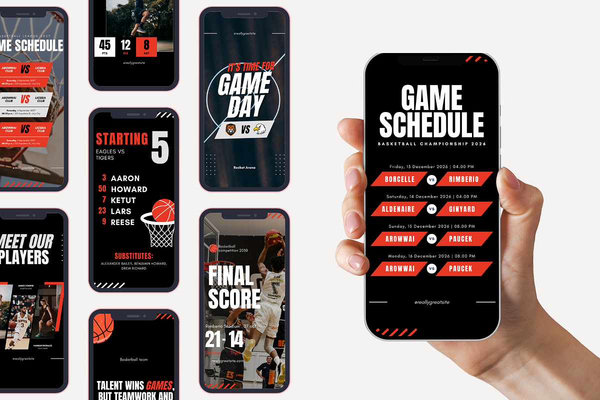 Basketball Social Media Templates, a Social Media Template by Anna Design Studio (Photo 7 of 11)