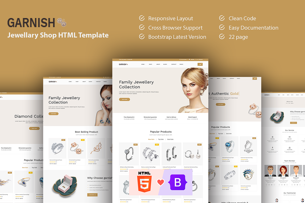 Garnish Jewllery Shop HTML Template, a HTML Template by techboot (Photo 1 of 7)