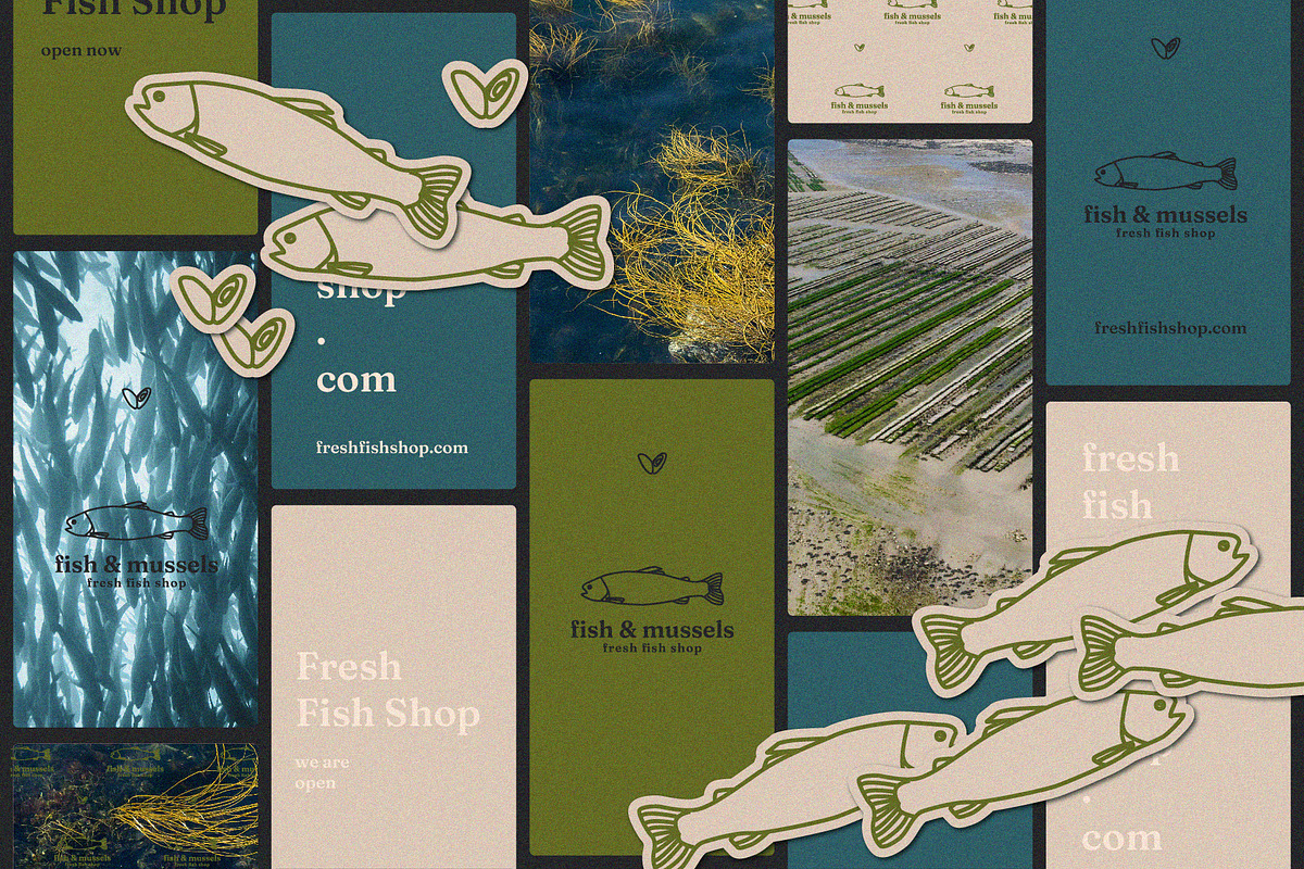 Fish & Mussels - Line Illustrations, an Animal Illustration by line & plane (Photo 7 of 9)