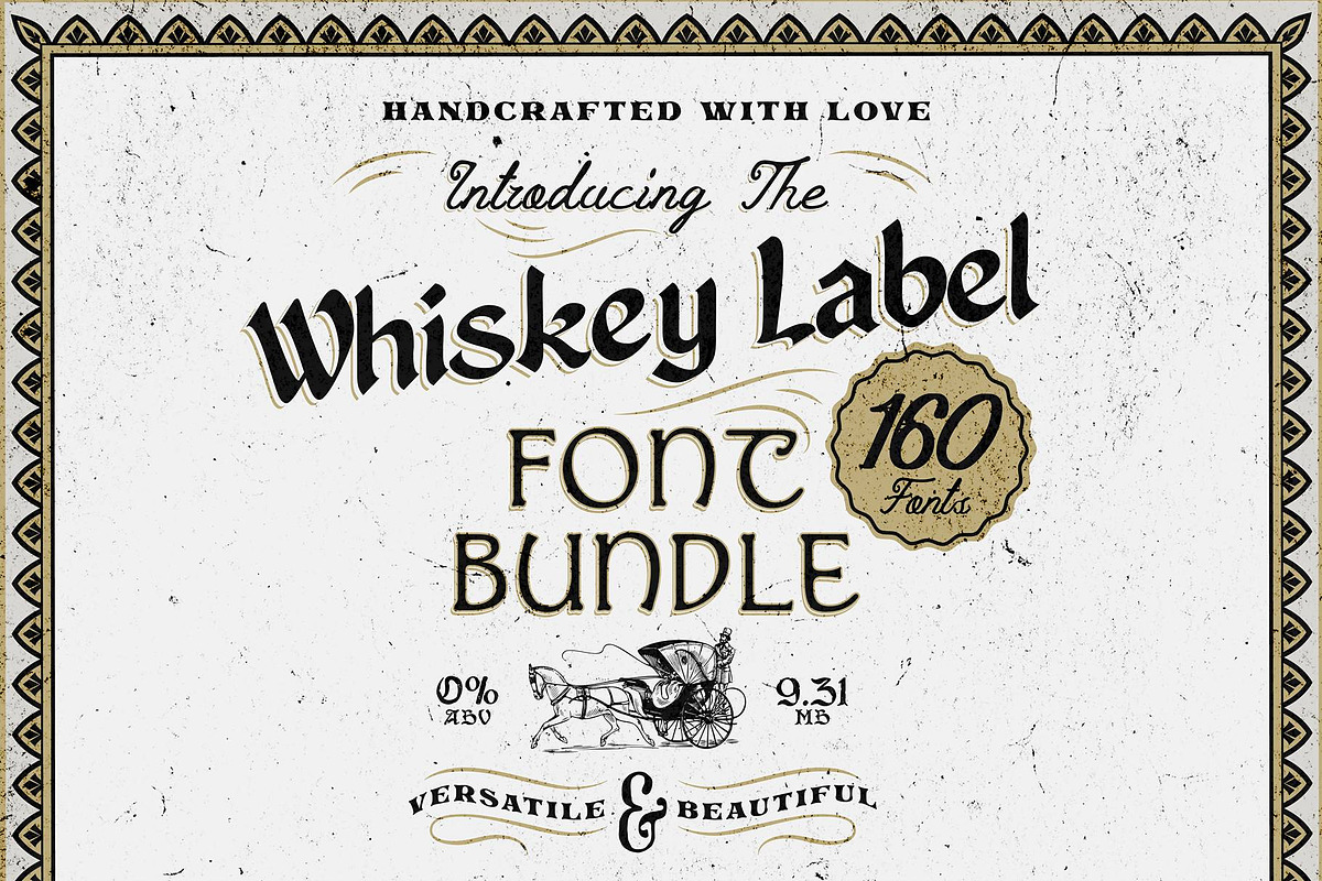 Whiskey Label Font Bundle 160 Fonts, a Font by HipFonts (Photo 1 of 13)