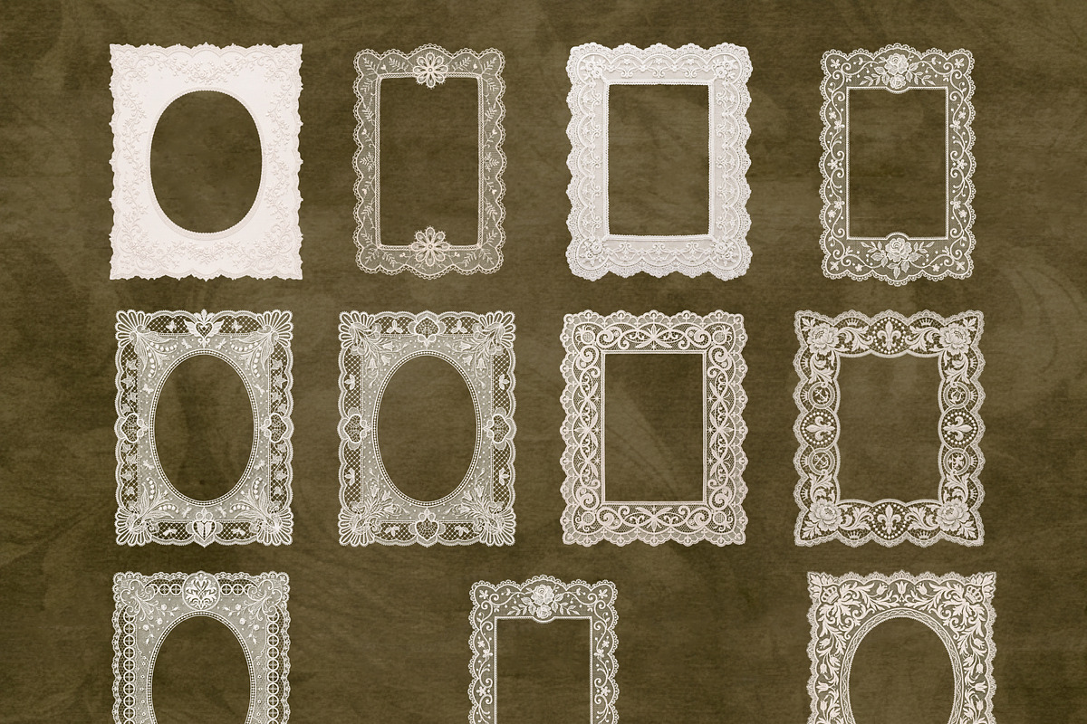 Vintage Lace Frames, Doilies & Bows, an Object Graphic by OliaMuseDesign (Photo 6 of 10)