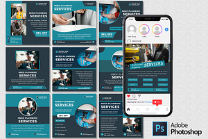 Plumbing - Canva - Posts - Editable, a Social Media Template by Mohammad Sarfaraz