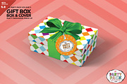 Gift Box with Cover Packaging Mockup, a Packaging Mockup by INCDesign (Thumbnail 1 of 7)