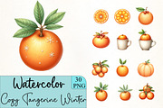 Cozy Tangerine Winter Clipart, an Illustration by CrexoraLab (Thumbnail 1 of 5)