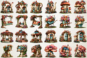 Watercolor Fairy Garden PNG Clipart, a Seasonal Illustration by RobertsArt (Thumbnail 3 of 7)