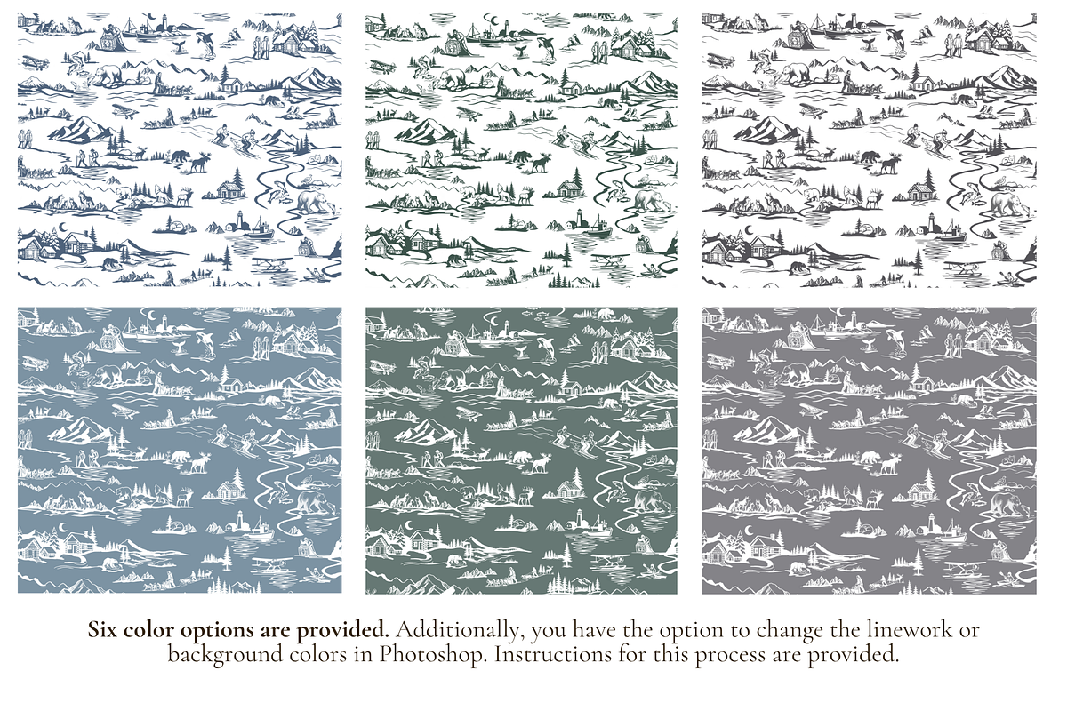 Alaska Illustrated Pattern, a Pattern Graphic by Hughes Studio (Photo 2 of 9)