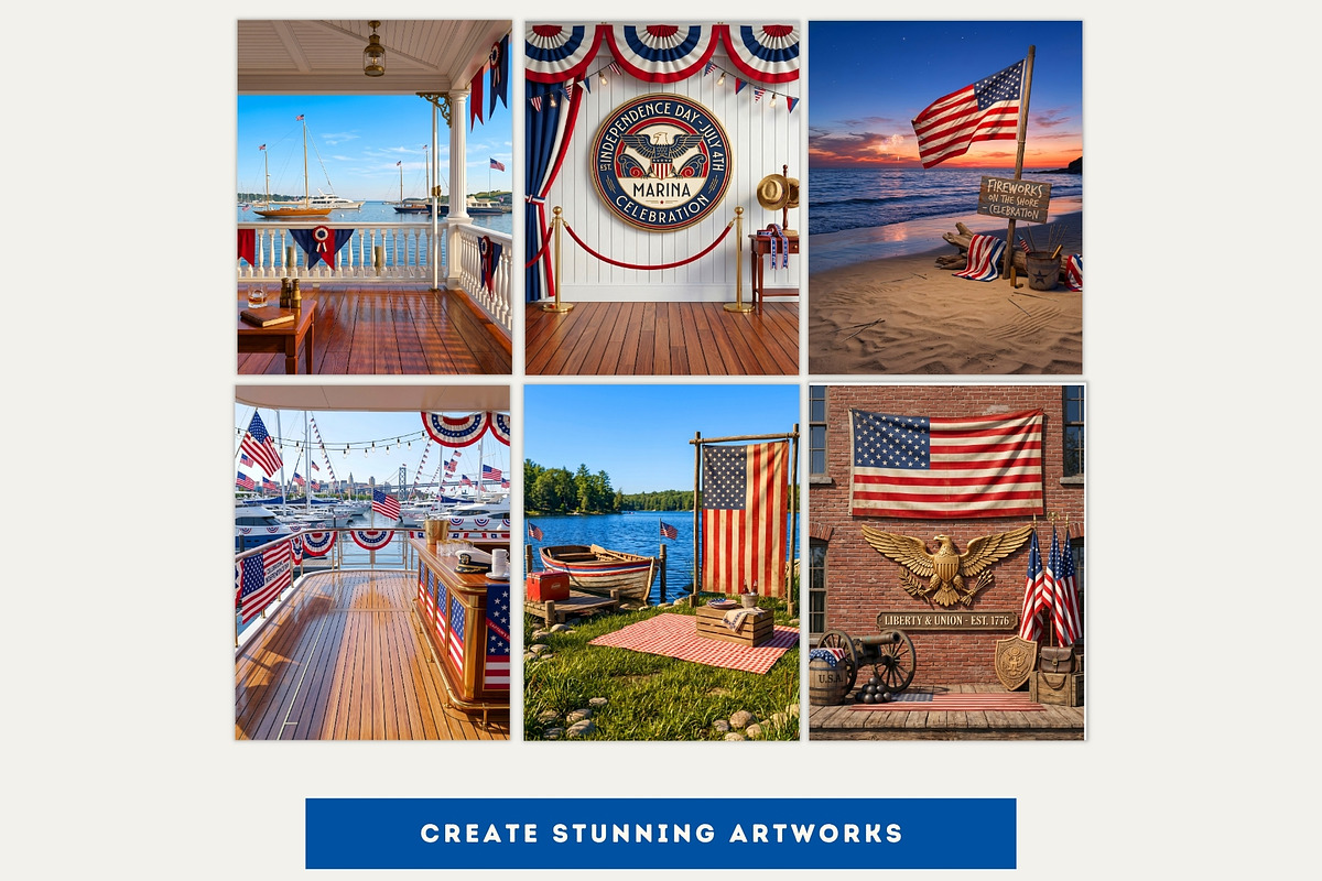 Patriotic 4th of july Backdrops v2, a Background Graphic by ThatsDesignArt (Photo 5 of 9)