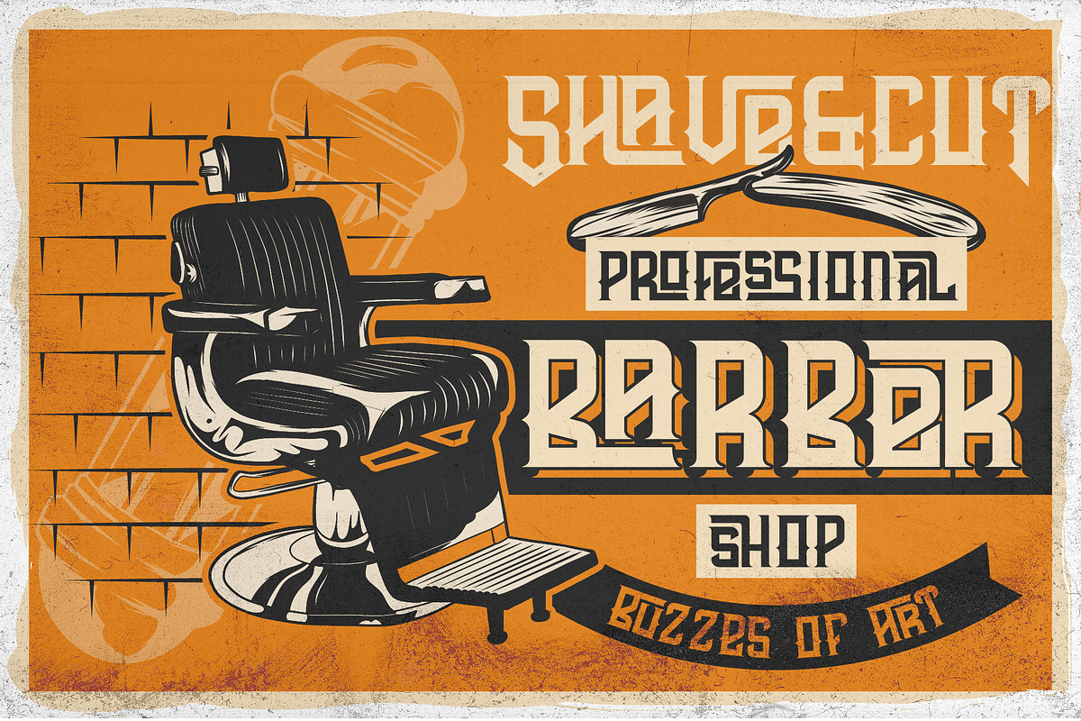 Crazy Barber font with bonuses, a Symbol Font by Heather_insane (Photo 5 of 12)