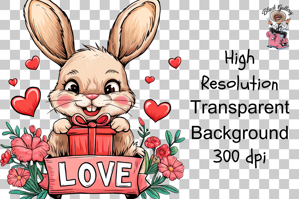 Bunny love PNG Clipart Bundle, a Graphic by Clipart Bloom (Photo 12 of 12)