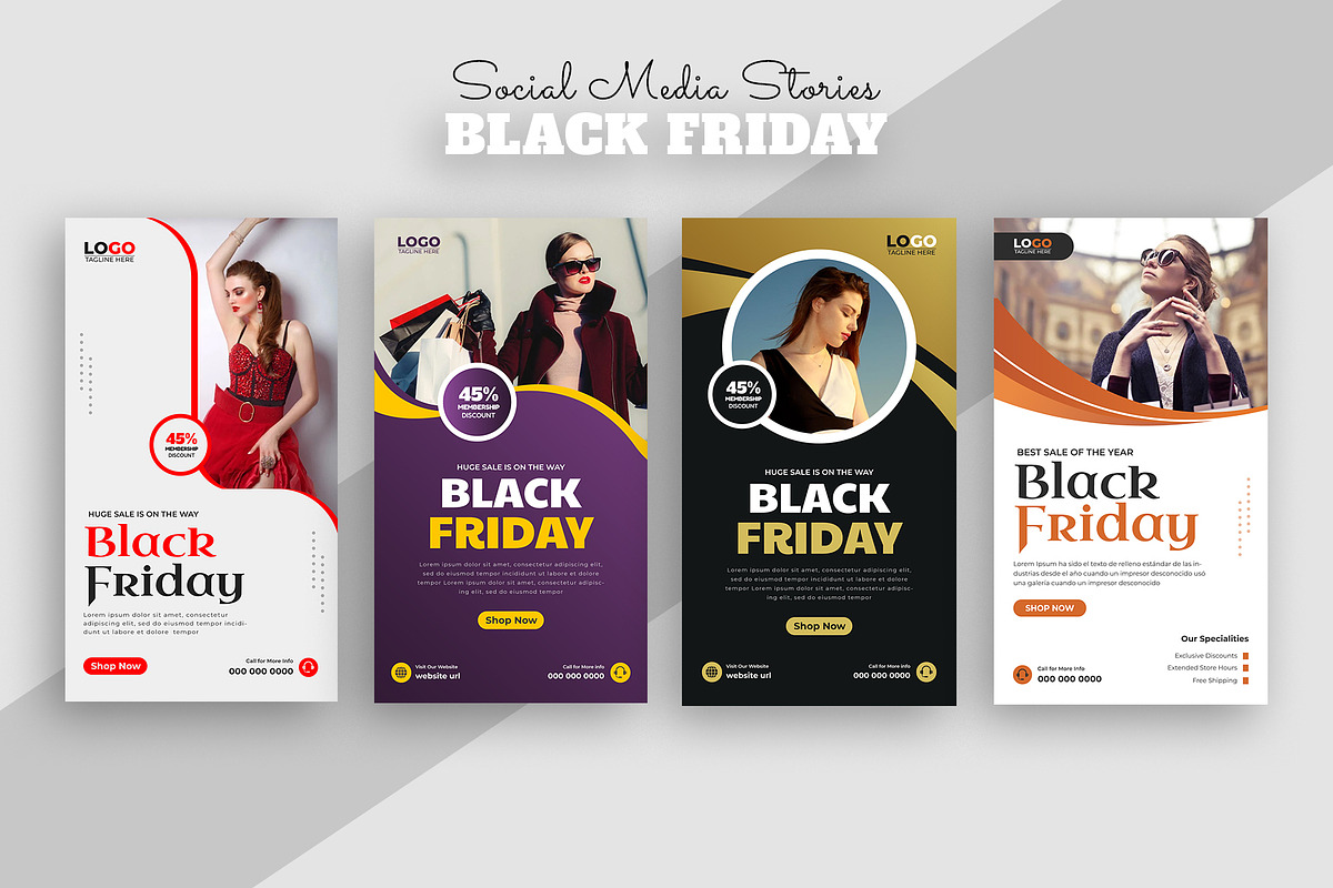Black Friday Sale Stories Template, a Social Media Template by nandinigraphics
