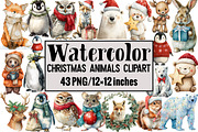 Christmas Animals Clipart, an Illustration by Design Market (Thumbnail 1 of 3)