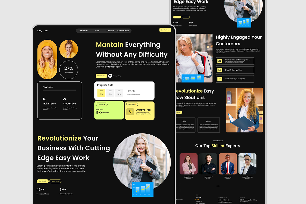 SAAS Website Landing Page, an UI Kit Template by Hammad Arif